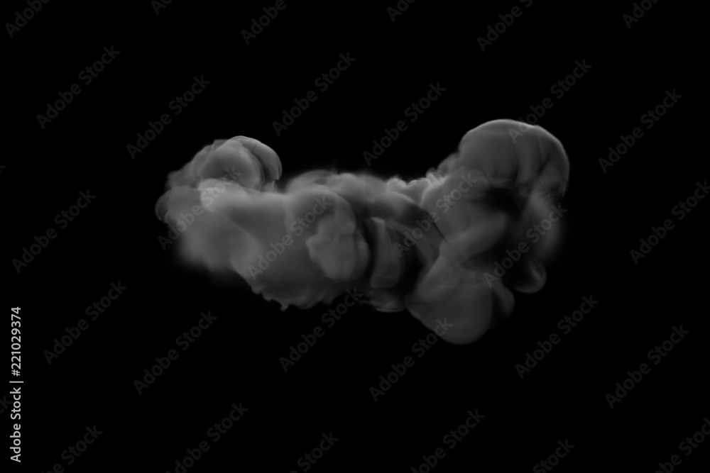 Gray smoke on a black background. 3d illustration, 3d rendering. Gray smoke on a black background. 3d illustration, 3d rendering.