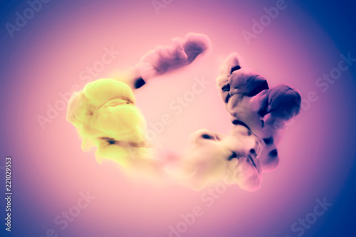Beautiful pink background with purple smoke. 3d illustration, 3d rendering.