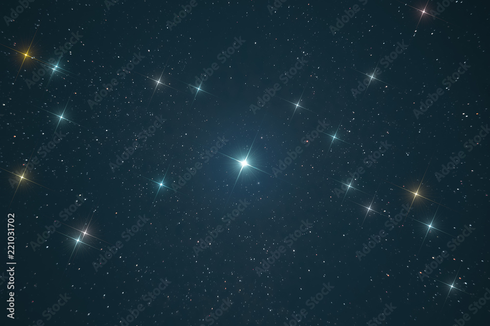 Obraz premium real photo of the star field at night with shiny stars in the infinite space of the universe