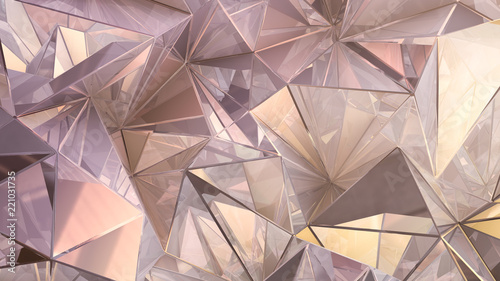 Crystal background with triangles. 3d illustration, 3d rendering.