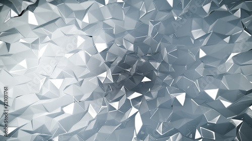Gray crystal background with triangles. 3d illustration, 3d rendering.