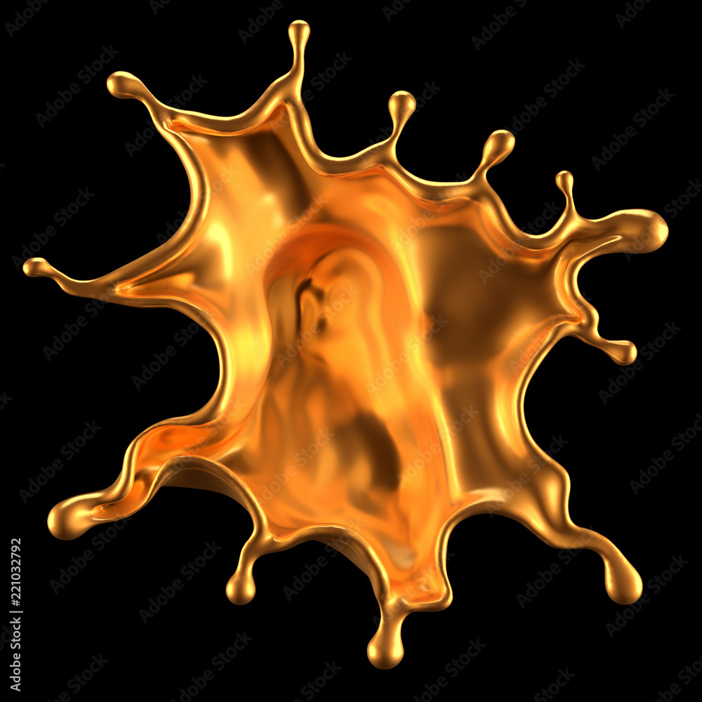 Gold splash liquid black background. 3d illustration, 3d rendering. Gold splash liquid black background. 3d illustration, 3d rendering.