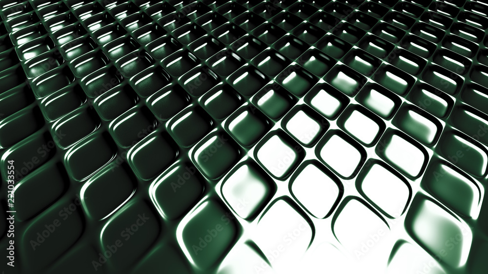 Naklejka premium Green geometric background with relief. 3d illustration, 3d rendering.