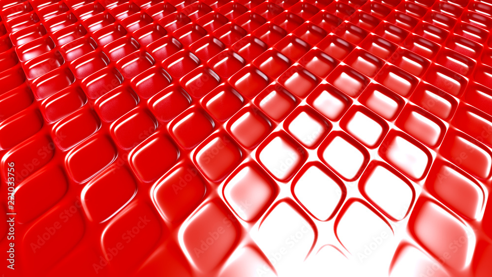 Obraz premium Red geometric background with relief. 3d illustration, 3d rendering.