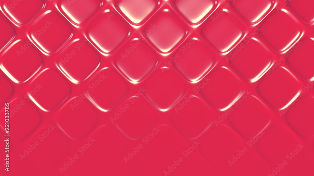 Fototapeta Różowe tło geometryczne z reliefem. ilustracja 3d, renderowanie 3d.