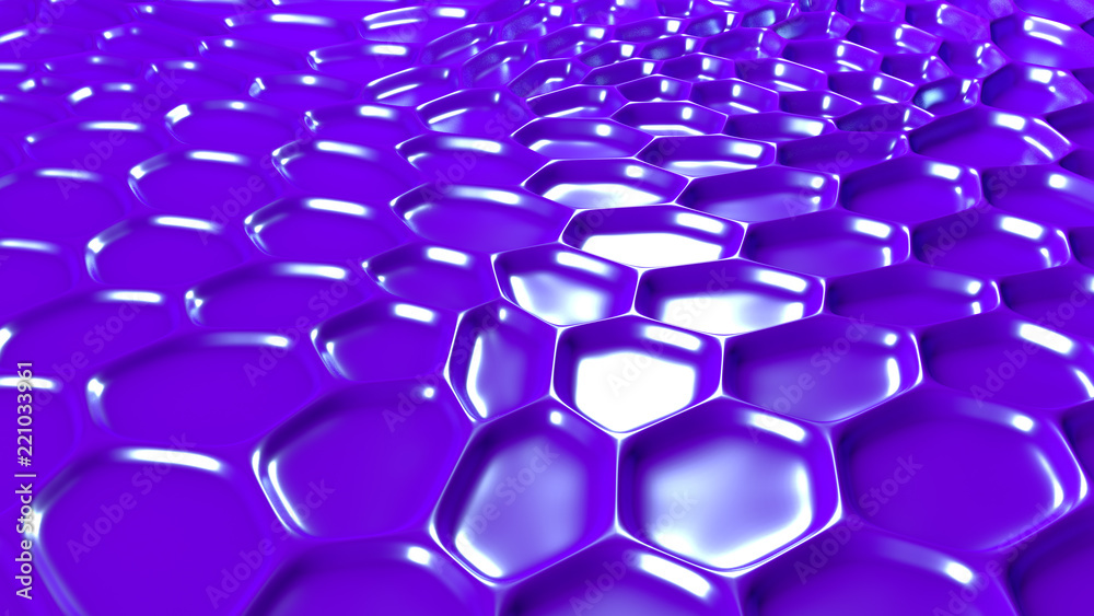 Purple geometric background with relief. 3d illustration, 3d rendering.