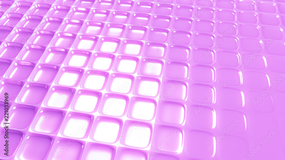 Fototapeta premium Pink geometric background with relief. 3d illustration, 3d rendering.