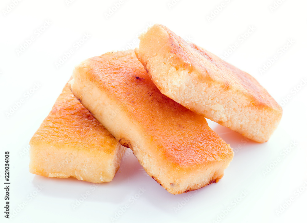 Marzipan sticks isolated on white background Marzipan sticks isolated on white background