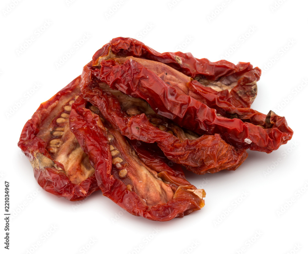 Dried tomatoes isolated on white background cutout Dried tomatoes isolated on white background cutout