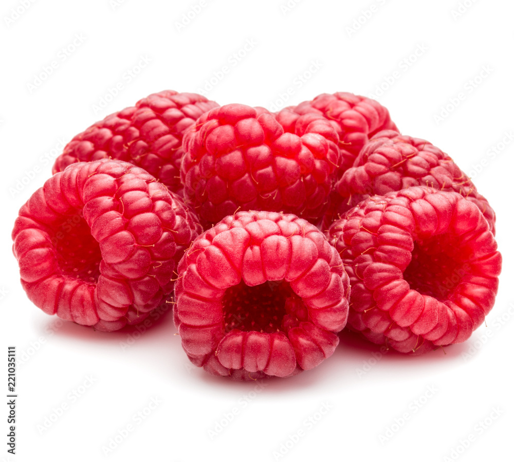 ripe raspberries isolated on white background close up ripe raspberries isolated on white background close up