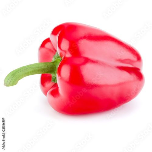 one sweet bell pepper isolated on white background cutout