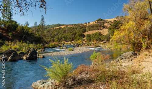South Fork American River in California during low water levels