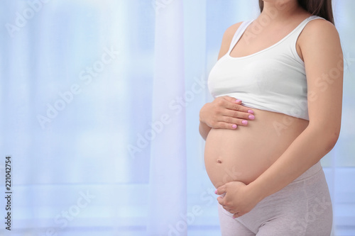 Free Download Young pregnant woman near window at home, closeup - GFXLoad