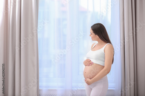 Young beautiful pregnant woman near window at home Free Download Young beautiful pregnant woman near window at home - GFXLoad