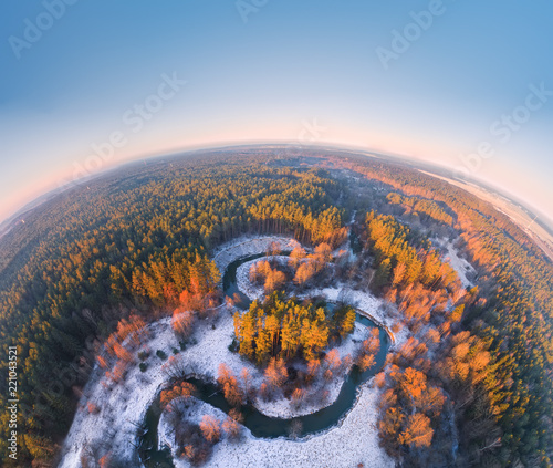 6284368 Aerial panorama of autumn forest