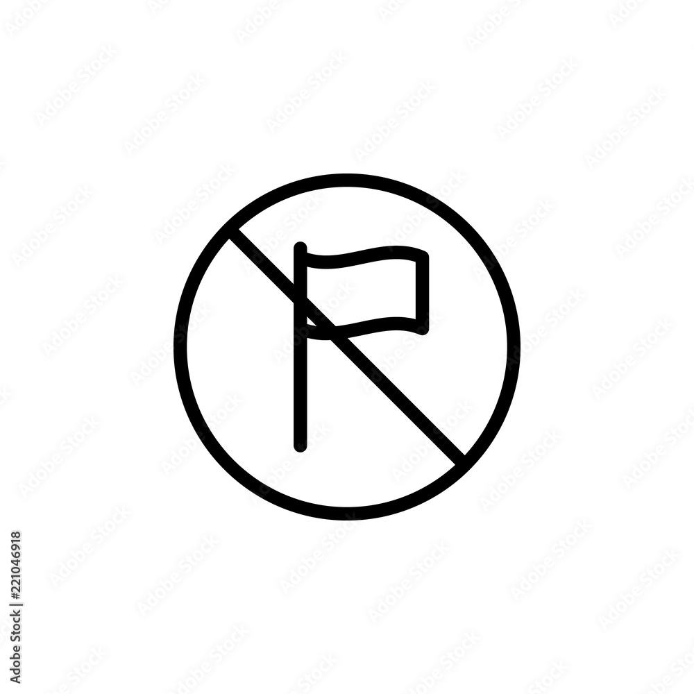 ban of a flag icon. Element of prohibition sign for mobile concept and ...