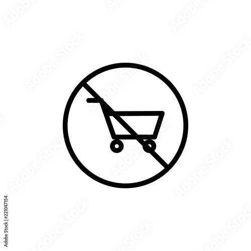 prohibition of purchase icon. Element of prohibition sign for mobile concept and web apps icon. Thin line icon for website design and development, app development. Premium icon