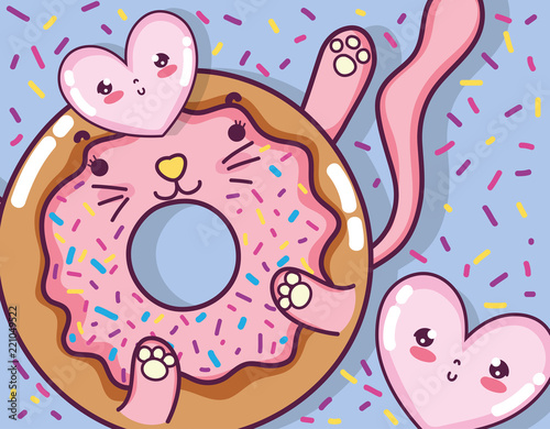 Cat and donut
