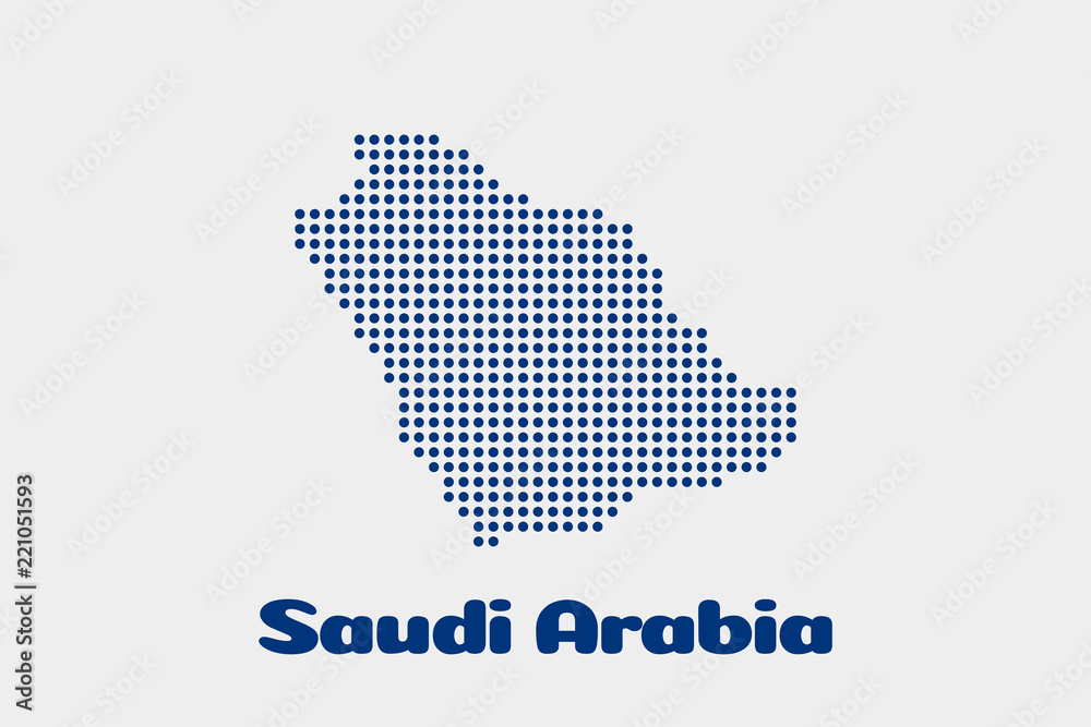 Saudi Arabia dot map. Concept for networking, technology and connections