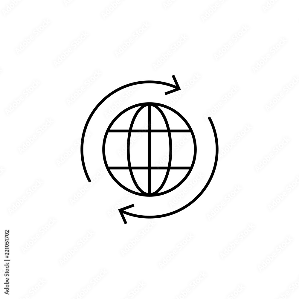 Obraz premium global globe icon. Element of business icon for mobile concept and web apps. Thin line global globe icon can be used for web and mobile