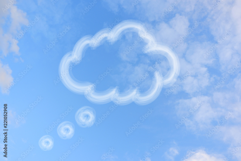 Cloud bubbles speech on blue sky. Cloud bubbles speech on blue sky.