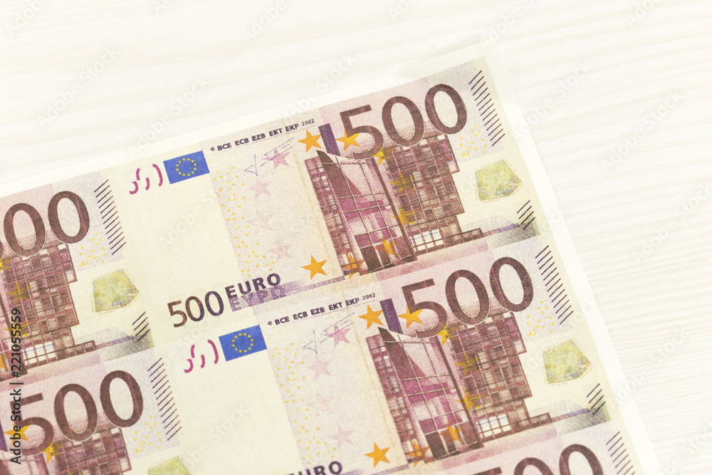 on the table fake five hundred euros from the printer on the table fake five hundred euros from the printer