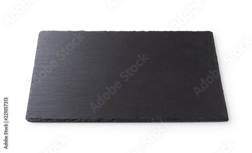 a rectangular piece of slate stone on a white background