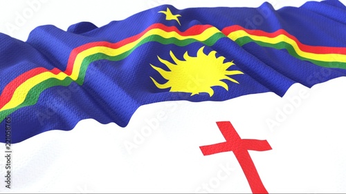 3d render, Realistic Wavy Flag of Pernambuco .