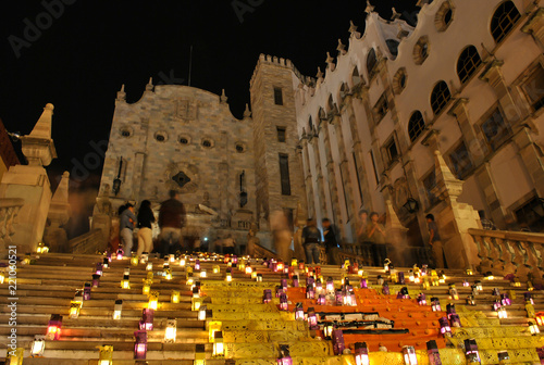 Stair in university of guanajuato during the day of the dead