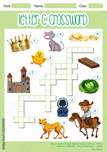 Crossword letter C game template