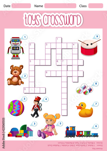 A cute toys crossword template