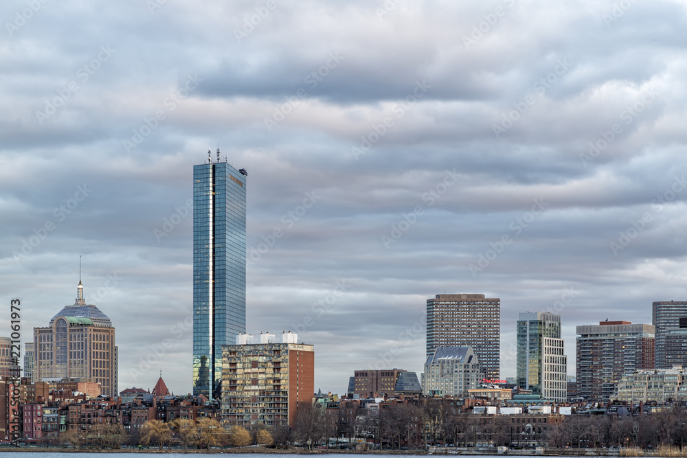 Naklejka premium Boston Skyline in the Sunset