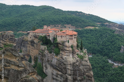 View to the monastery of Varlaam, Meteora, Thessaly, Greece