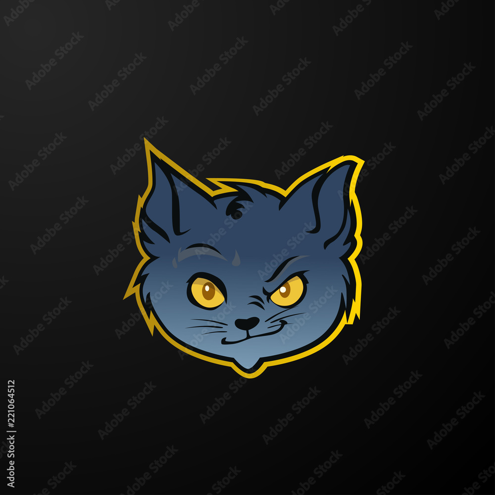 cynical cat face logo icon