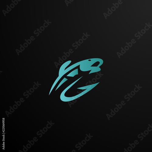 bait fish logo icon