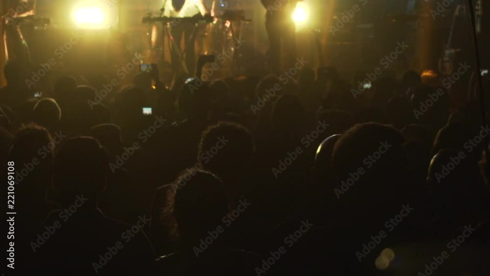 Público despidiendo a su artista con aplausos durante concierto.