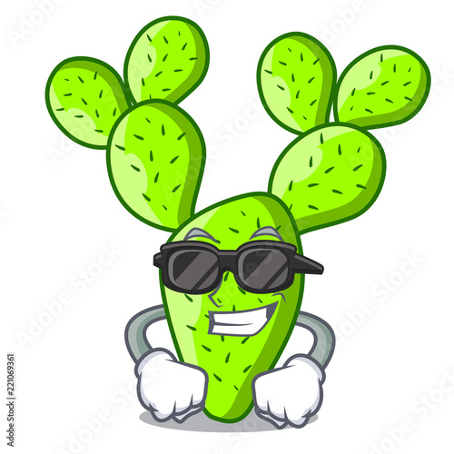 Super cool cartoon opuntia cactus in the desert