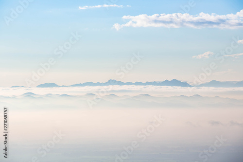 Clouds and sky  mountain background
