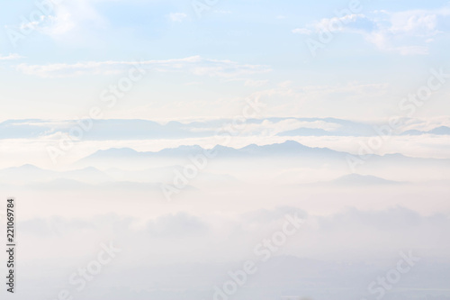 Mountain,Clouds Fog and Sky,Soft background 
