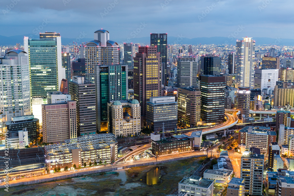 Obraz premium Osaka city at night