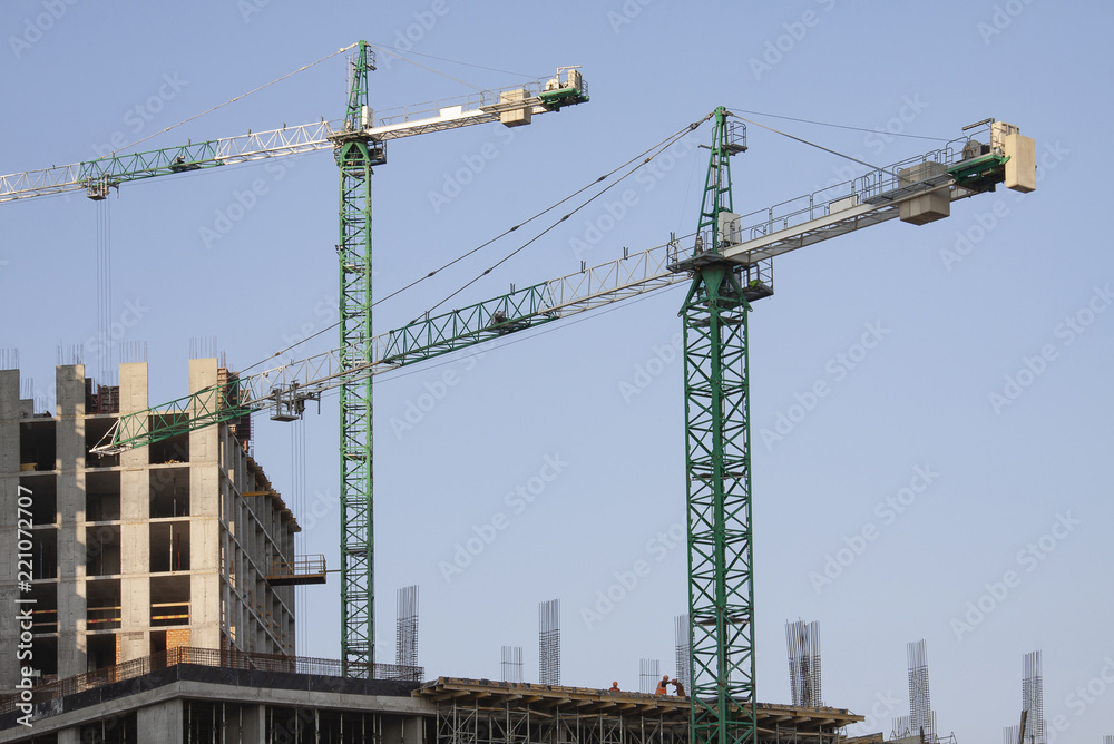 Tower crane at the construction site Tower crane at the construction site