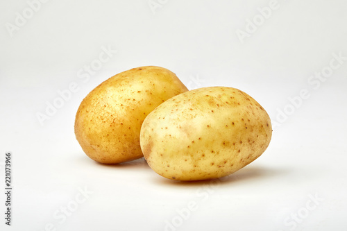 Potatoes. Fresh natural potatoes isolated on white background.