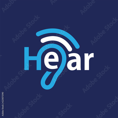 Hear text logotype vector template