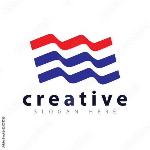 Campaign flag logo icon vector template