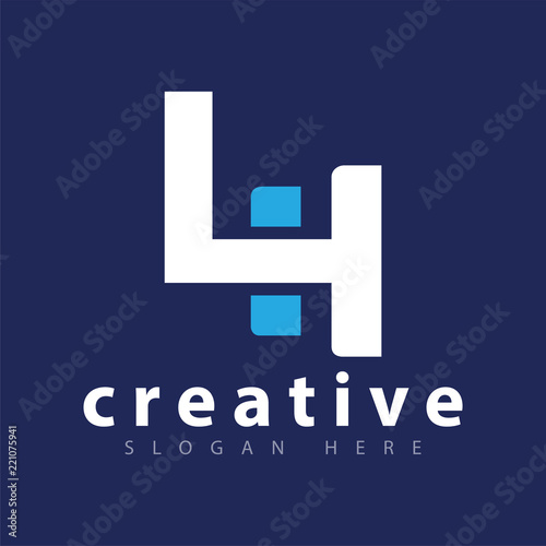 Initial letter L H Logo vector template
