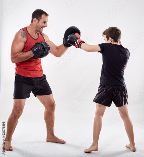 Kickboxer kid and his coach © Xalanx