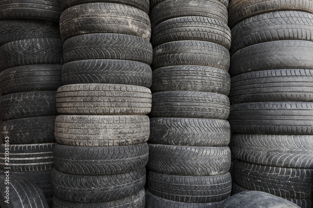 Pile of old used rubber tyres Pile of old used rubber tyres