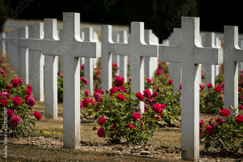 Cemetery outside of the Douaumont ossuary near Verdun France photo