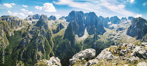Fototapeta Naklejka Na Ścianę i Meble -  panorama of mountains in national park Prokletije in Montenegro