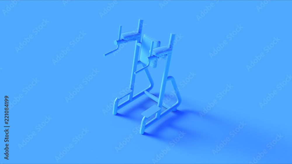 Blue Leg Raise Machine 3d illustration 3d rendering